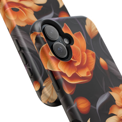 Bold Orange Floral MagSafe iPhone Case – 3D Flower Design with Wireless Charging - BOGO Cases