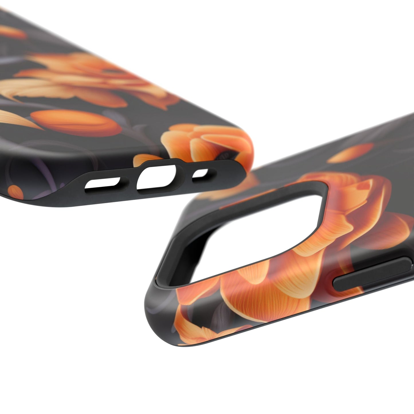 Bold Orange Floral MagSafe iPhone Case – 3D Flower Design with Wireless Charging - BOGO Cases