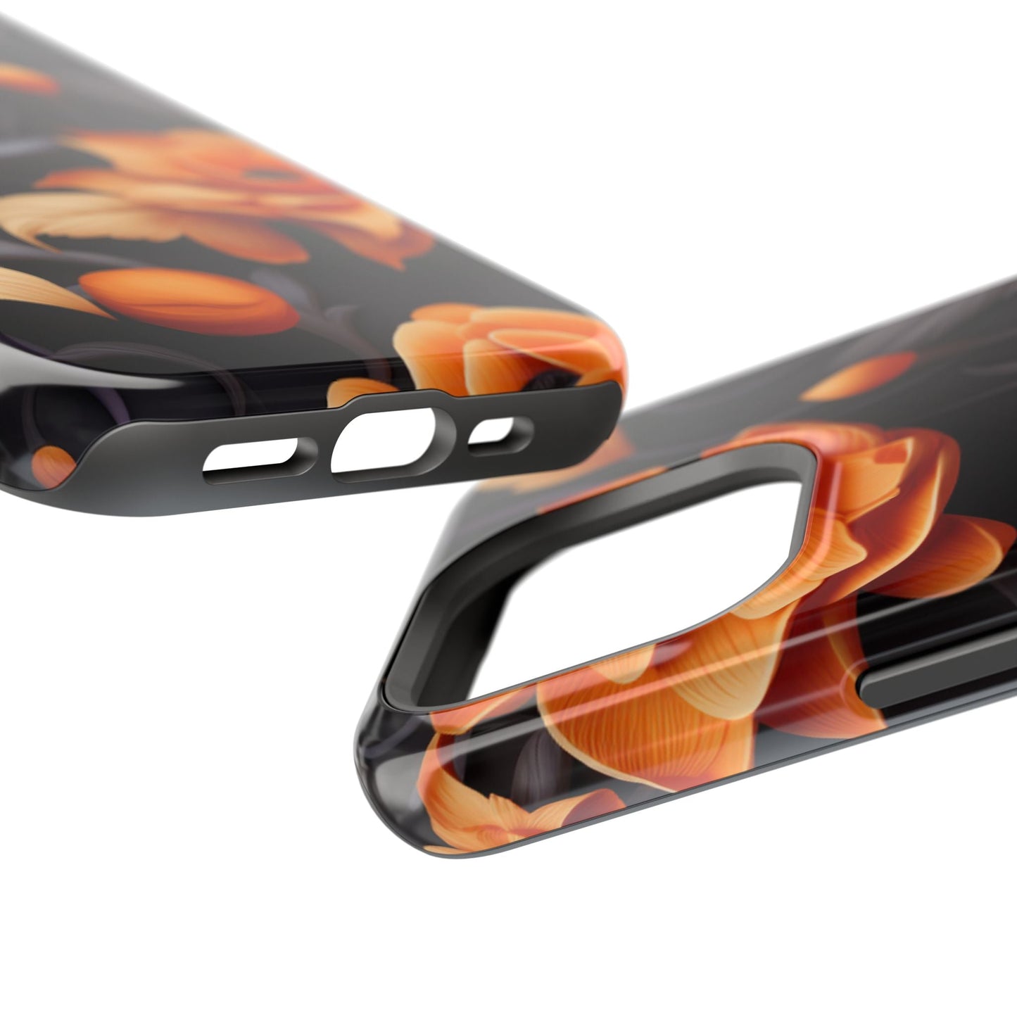 Bold Orange Floral MagSafe iPhone Case – 3D Flower Design with Wireless Charging - BOGO Cases