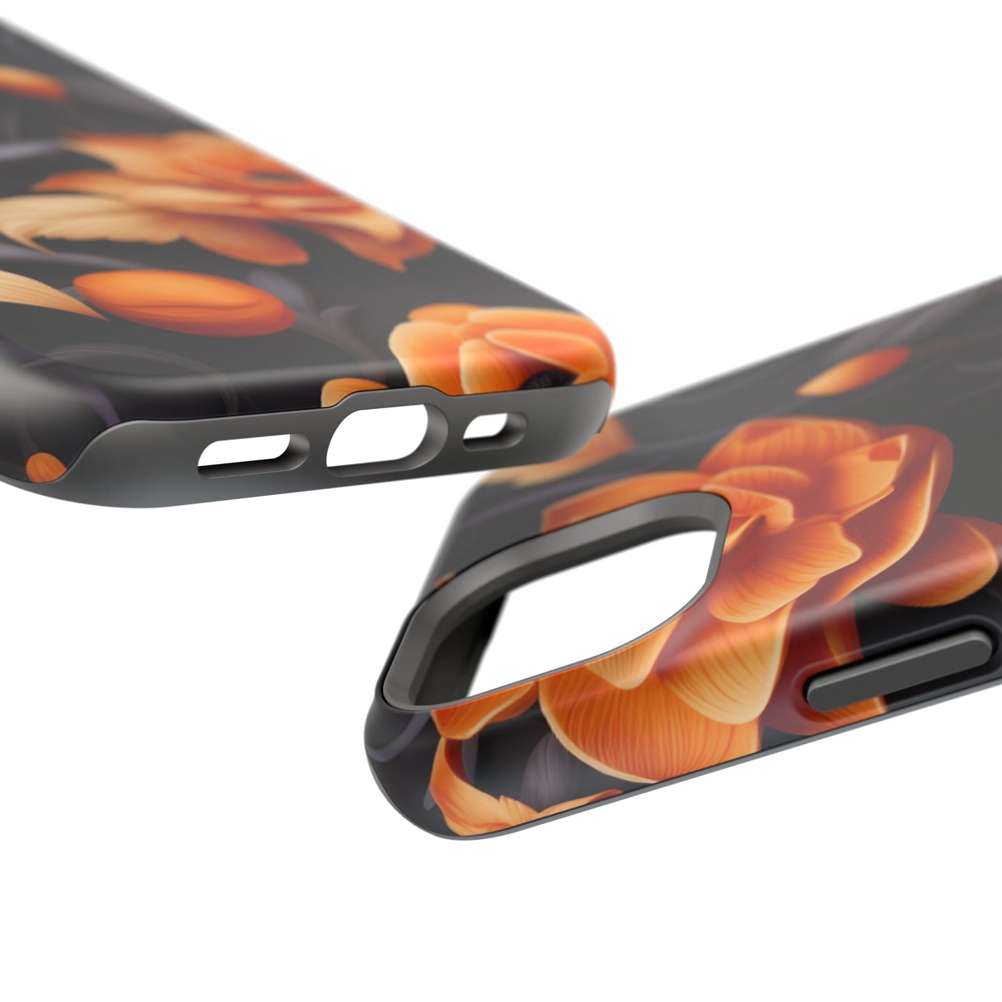 Bold Orange Floral MagSafe iPhone Case – 3D Flower Design with Wireless Charging - BOGO Cases