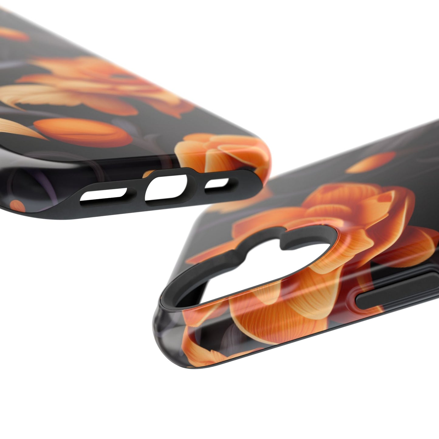 Bold Orange Floral MagSafe iPhone Case – 3D Flower Design with Wireless Charging - BOGO Cases