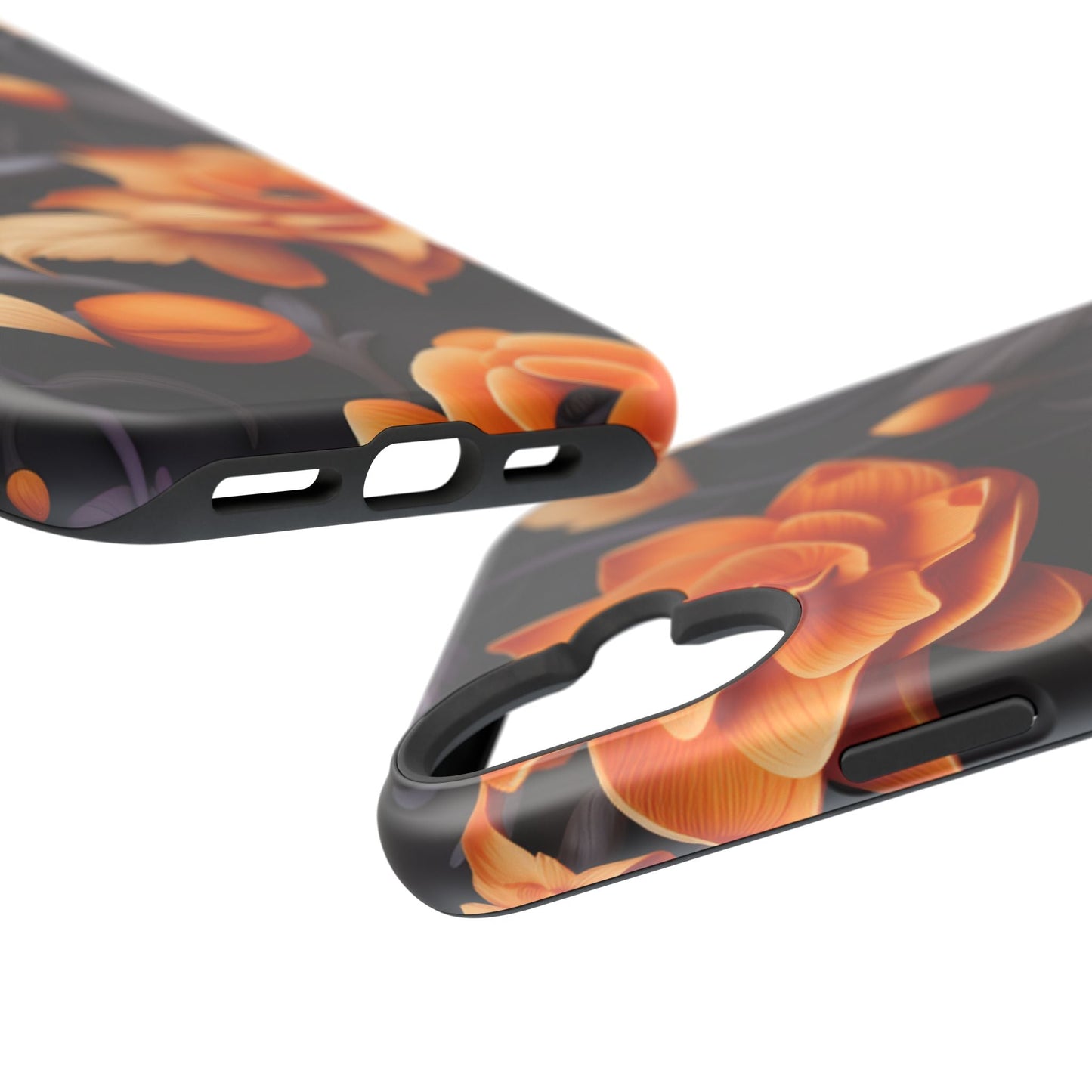 Bold Orange Floral MagSafe iPhone Case – 3D Flower Design with Wireless Charging - BOGO Cases