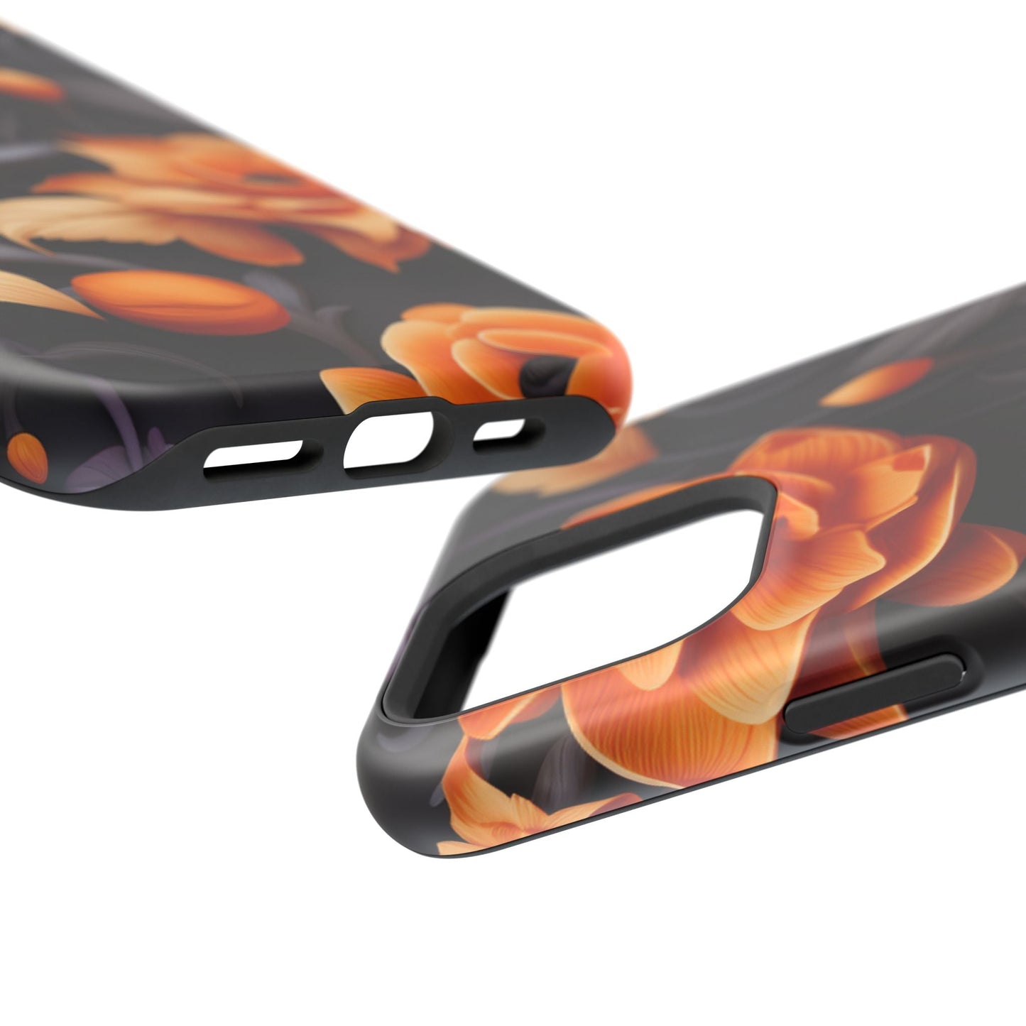 Bold Orange Floral MagSafe iPhone Case – 3D Flower Design with Wireless Charging - BOGO Cases