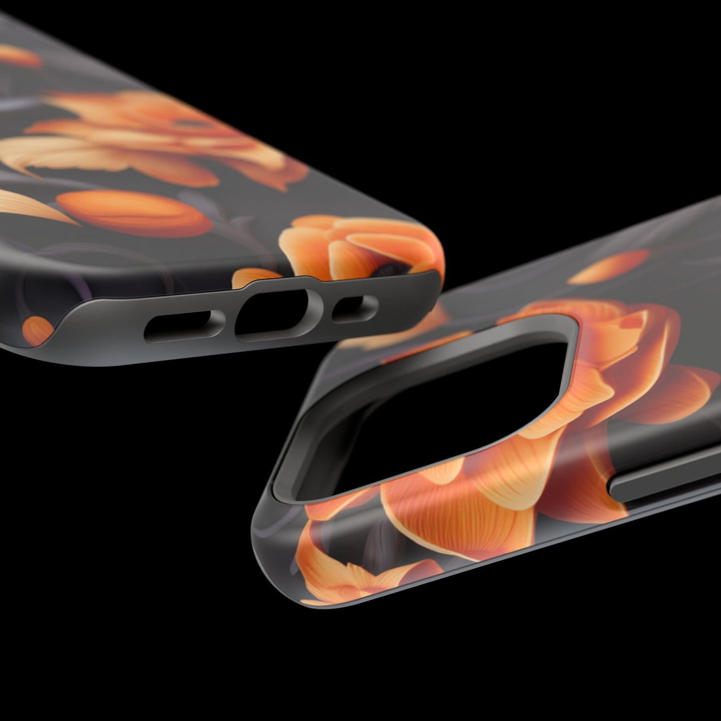 Bold Orange Floral MagSafe iPhone Case – 3D Flower Design with Wireless Charging - BOGO Cases