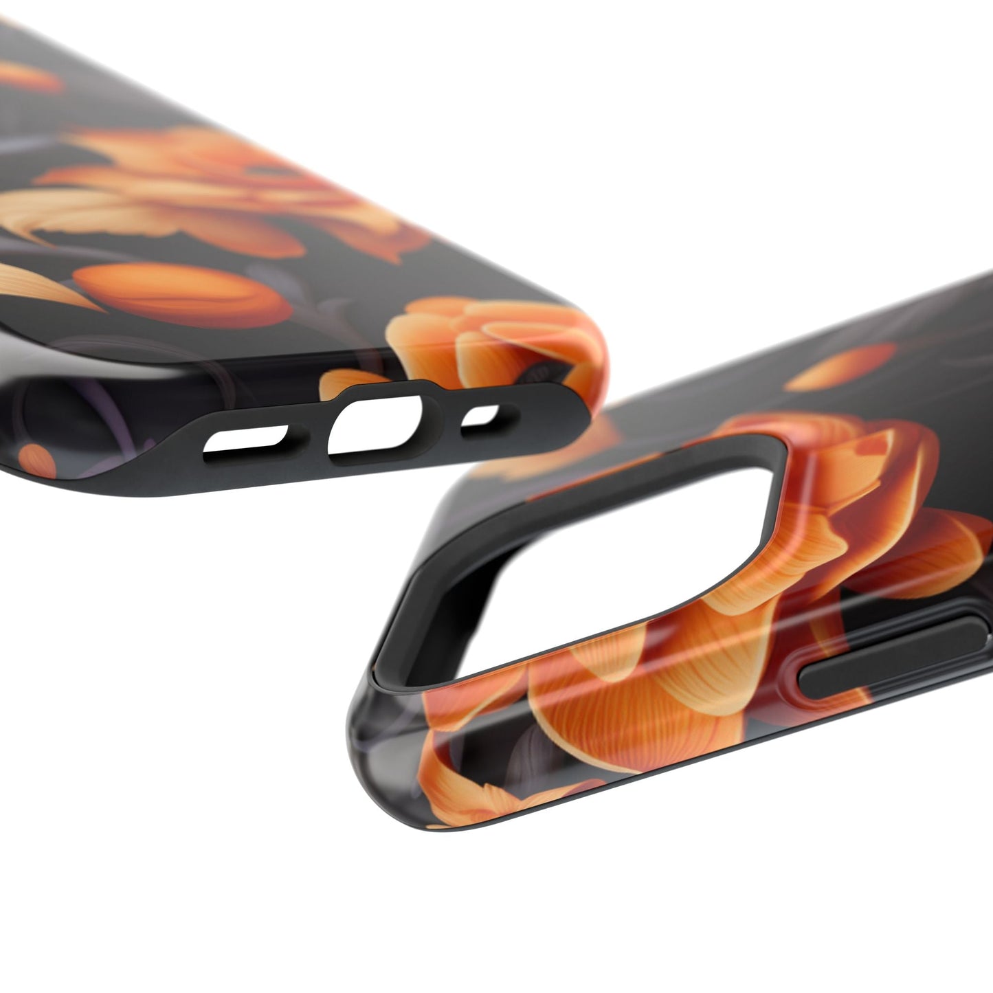 Bold Orange Floral MagSafe iPhone Case – 3D Flower Design with Wireless Charging - BOGO Cases