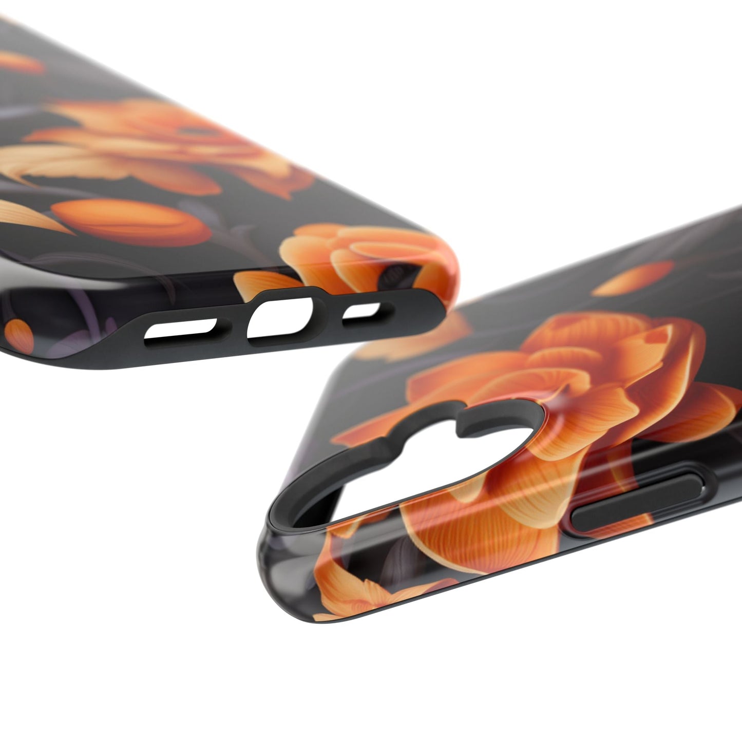 Bold Orange Floral MagSafe iPhone Case – 3D Flower Design with Wireless Charging - BOGO Cases