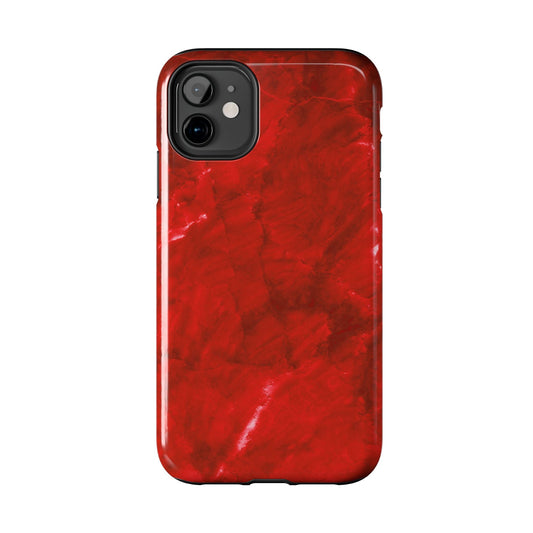 Bold Red Marble iPhone Case – Luxurious and Modern Phone Protection - BOGO Cases