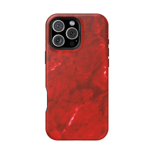 Bold Red Marble MagSafe iPhone Case – Luxe Design Meets Magnetic Precision - BOGO Cases