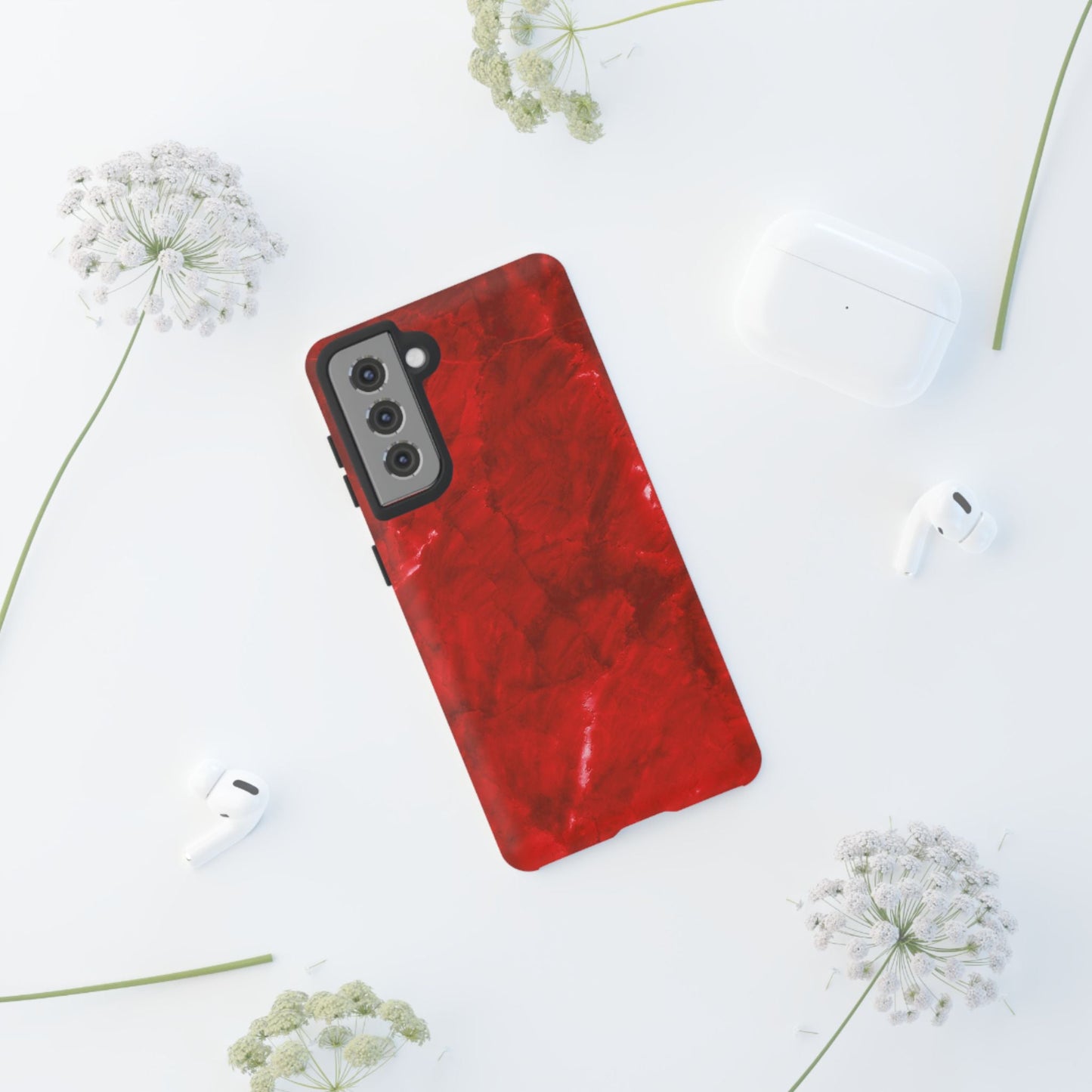 Bold Red Marble Samsung Galaxy Case – Luxe Modern Design with Vibrant Finish - BOGO Cases