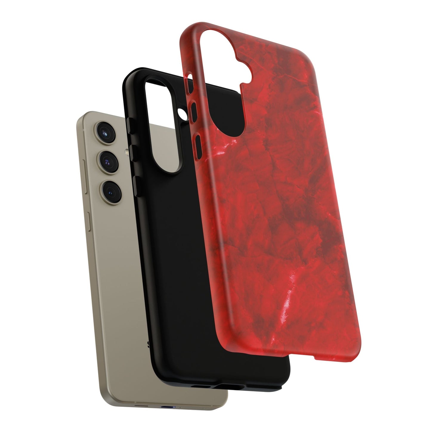Bold Red Marble Samsung Galaxy Case – Luxe Modern Design with Vibrant Finish - BOGO Cases