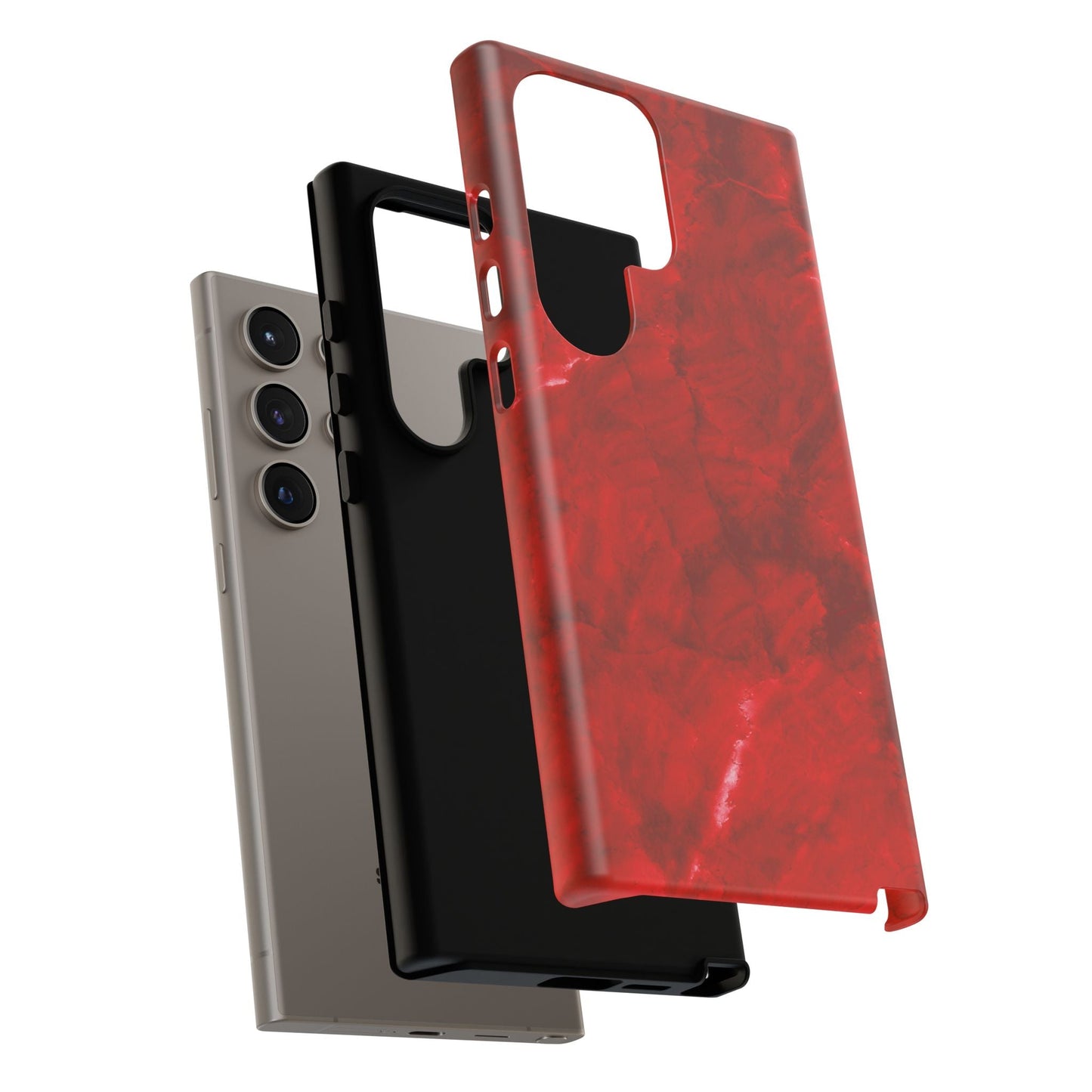Bold Red Marble Samsung Galaxy Case – Luxe Modern Design with Vibrant Finish - BOGO Cases