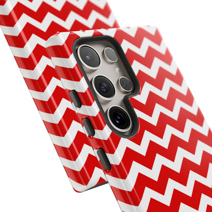 Bold Red & White Chevron – Modern Geometric Samsung Galaxy Case - BOGO Cases