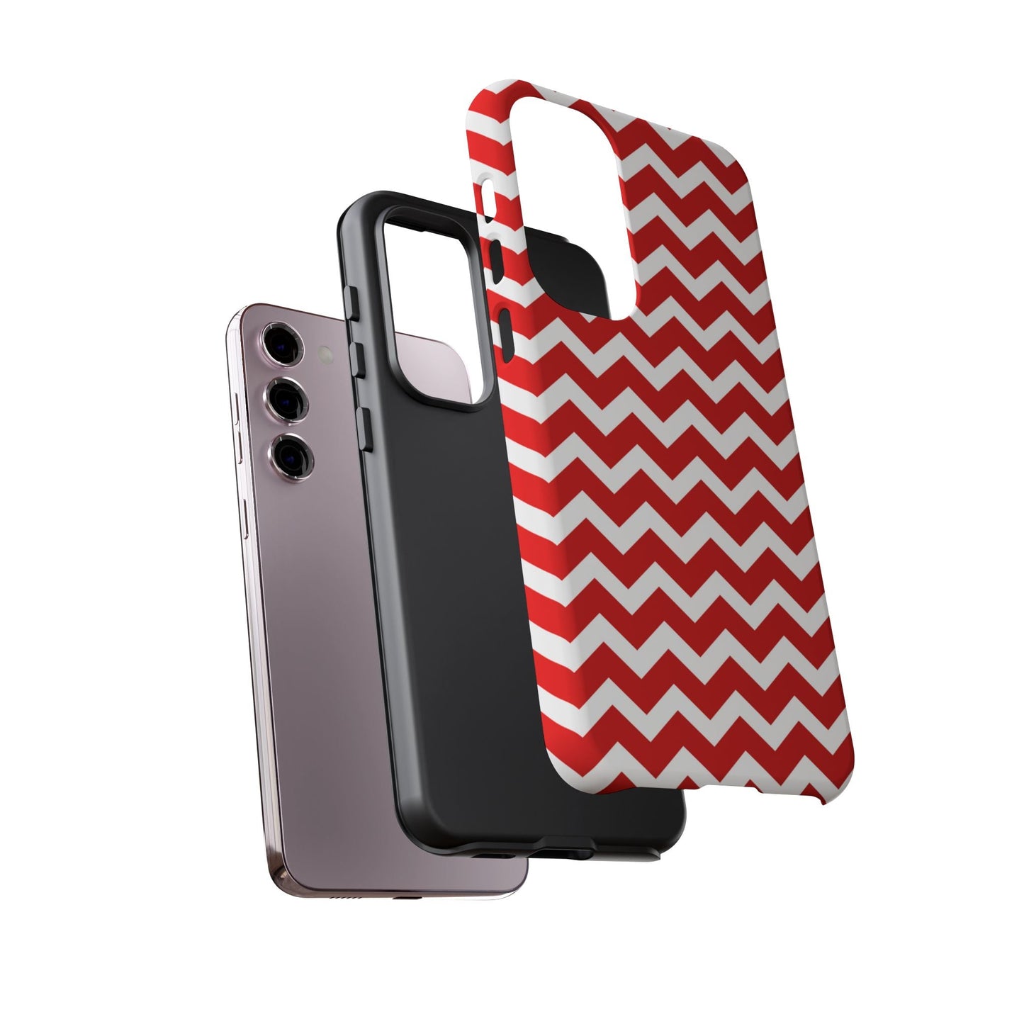 Bold Red & White Chevron – Modern Geometric Samsung Galaxy Case - BOGO Cases