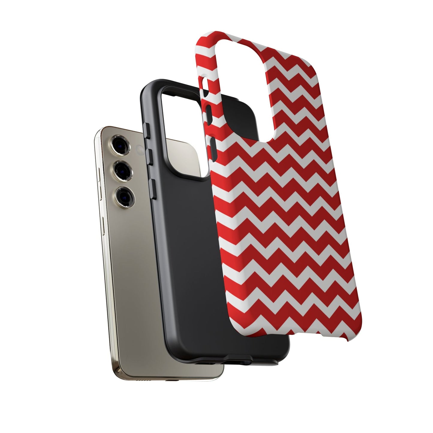 Bold Red & White Chevron – Modern Geometric Samsung Galaxy Case - BOGO Cases