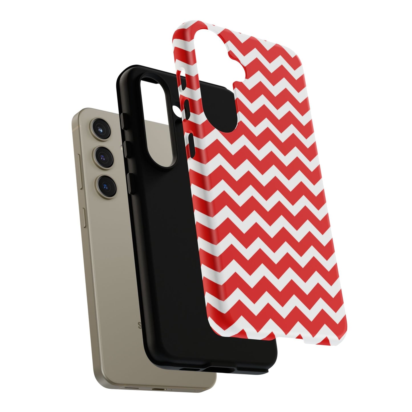Bold Red & White Chevron – Modern Geometric Samsung Galaxy Case - BOGO Cases