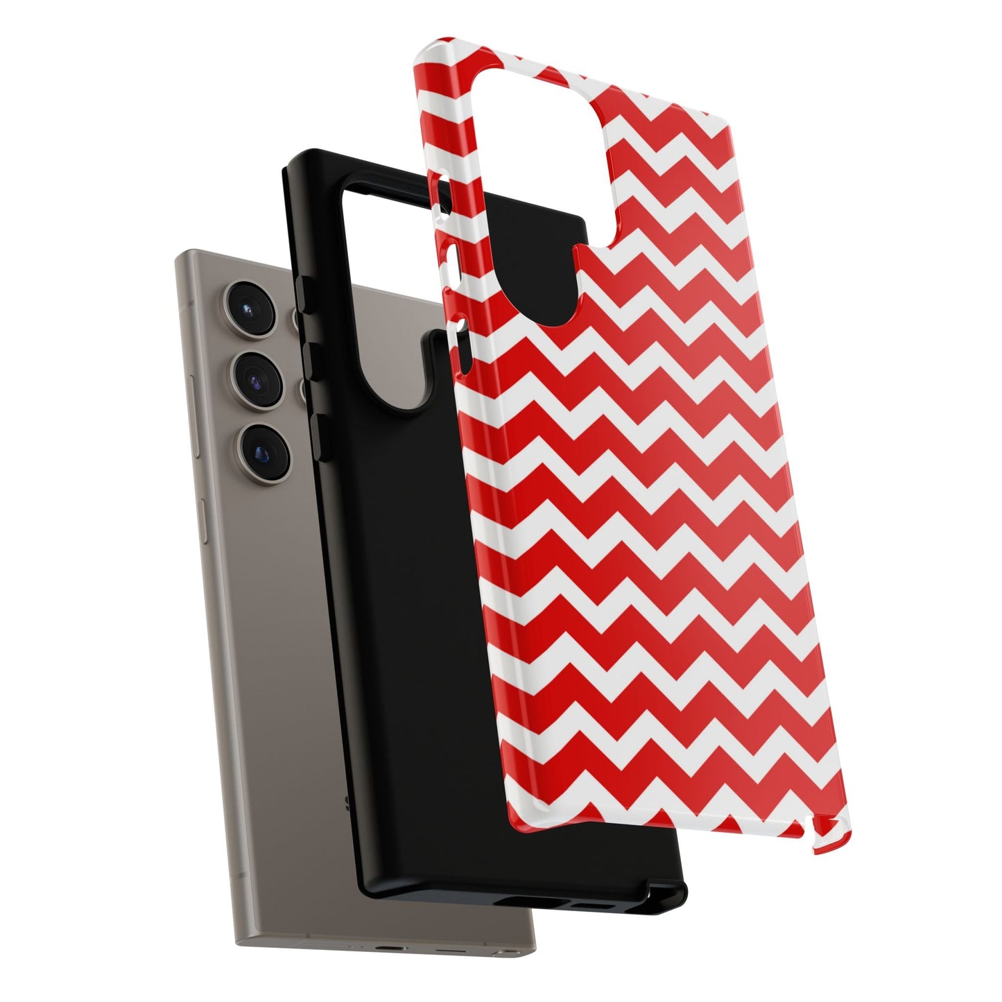 Bold Red & White Chevron – Modern Geometric Samsung Galaxy Case - BOGO Cases