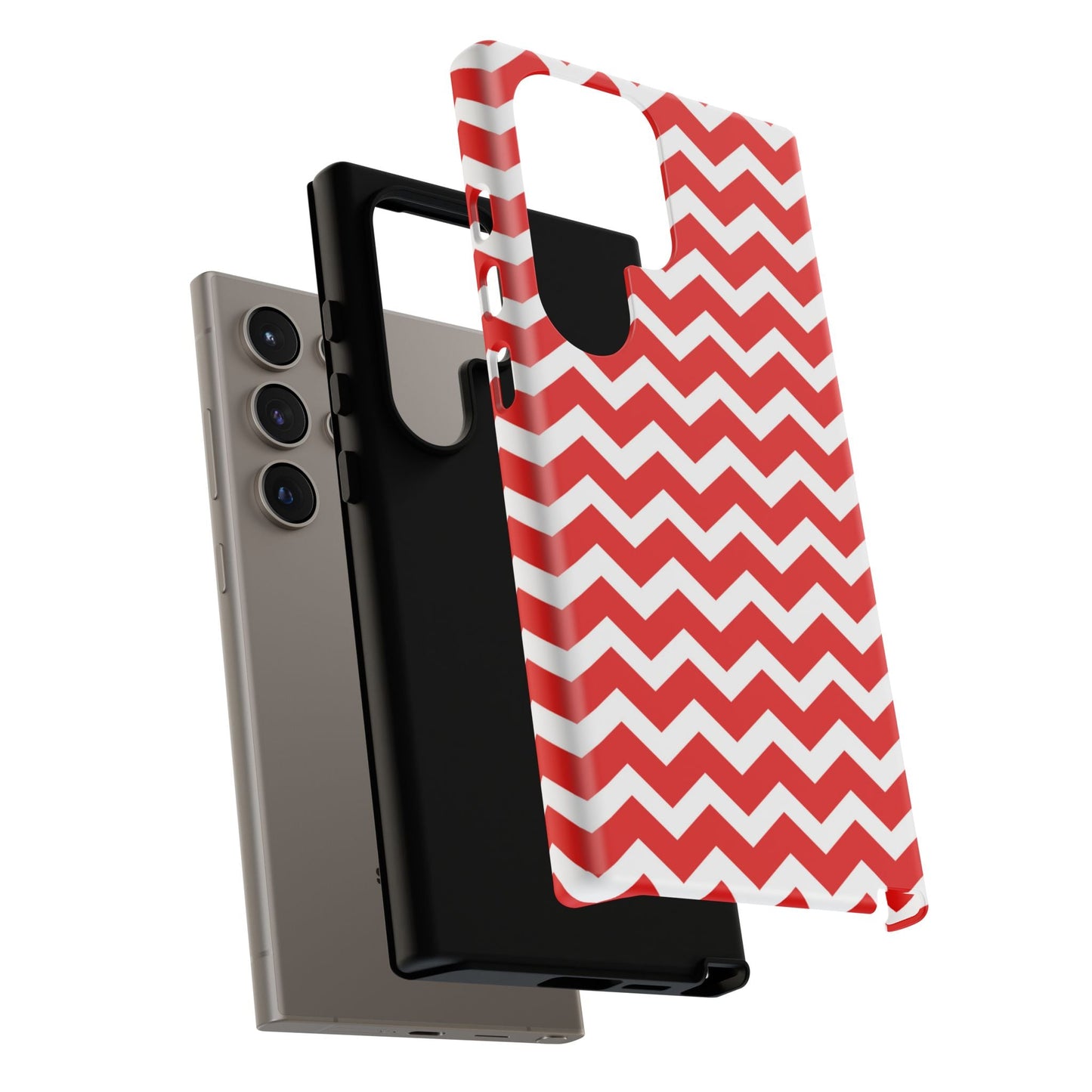 Bold Red & White Chevron – Modern Geometric Samsung Galaxy Case - BOGO Cases