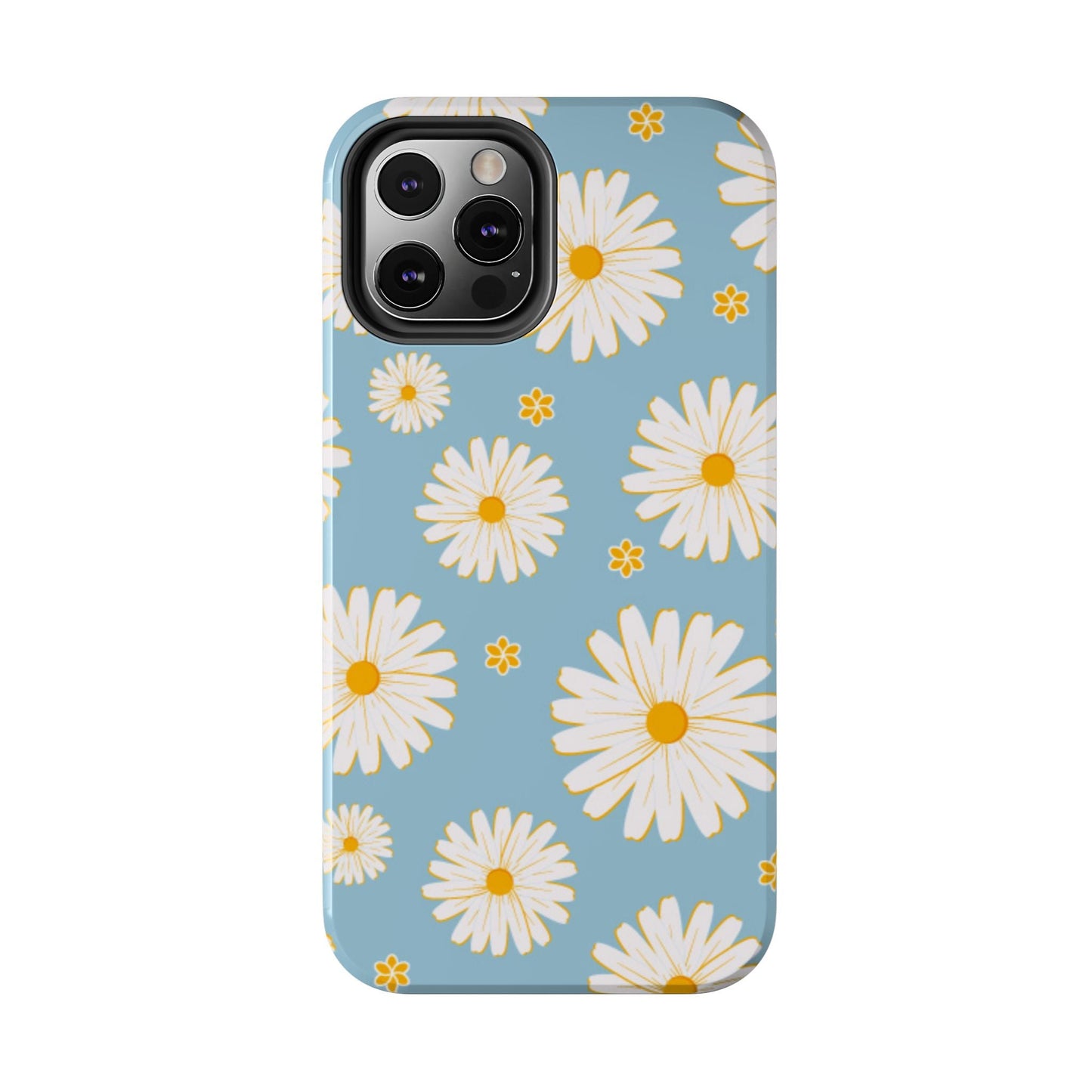 Bright Daisy iPhone Case – Light Blue Background, Shockproof and Slim Design - BOGO Cases