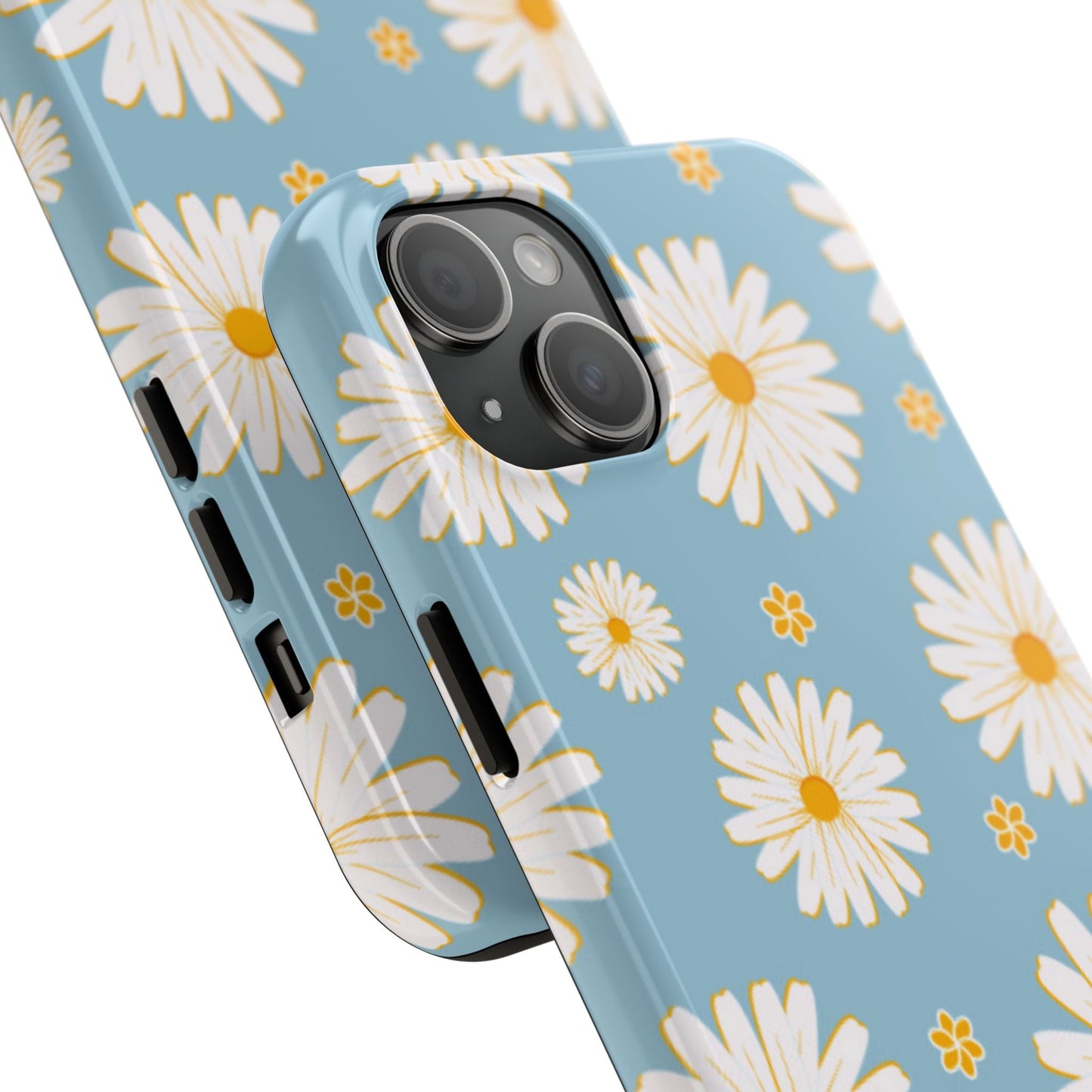 Bright Daisy iPhone Case – Light Blue Background, Shockproof and Slim Design - BOGO Cases