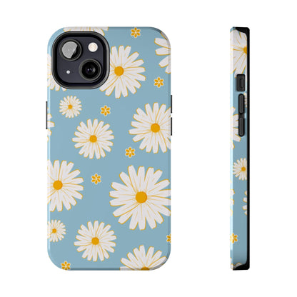 Bright Daisy iPhone Case – Light Blue Background, Shockproof and Slim Design - BOGO Cases