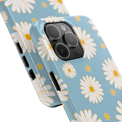 Bright Daisy iPhone Case – Light Blue Background, Shockproof and Slim Design - BOGO Cases