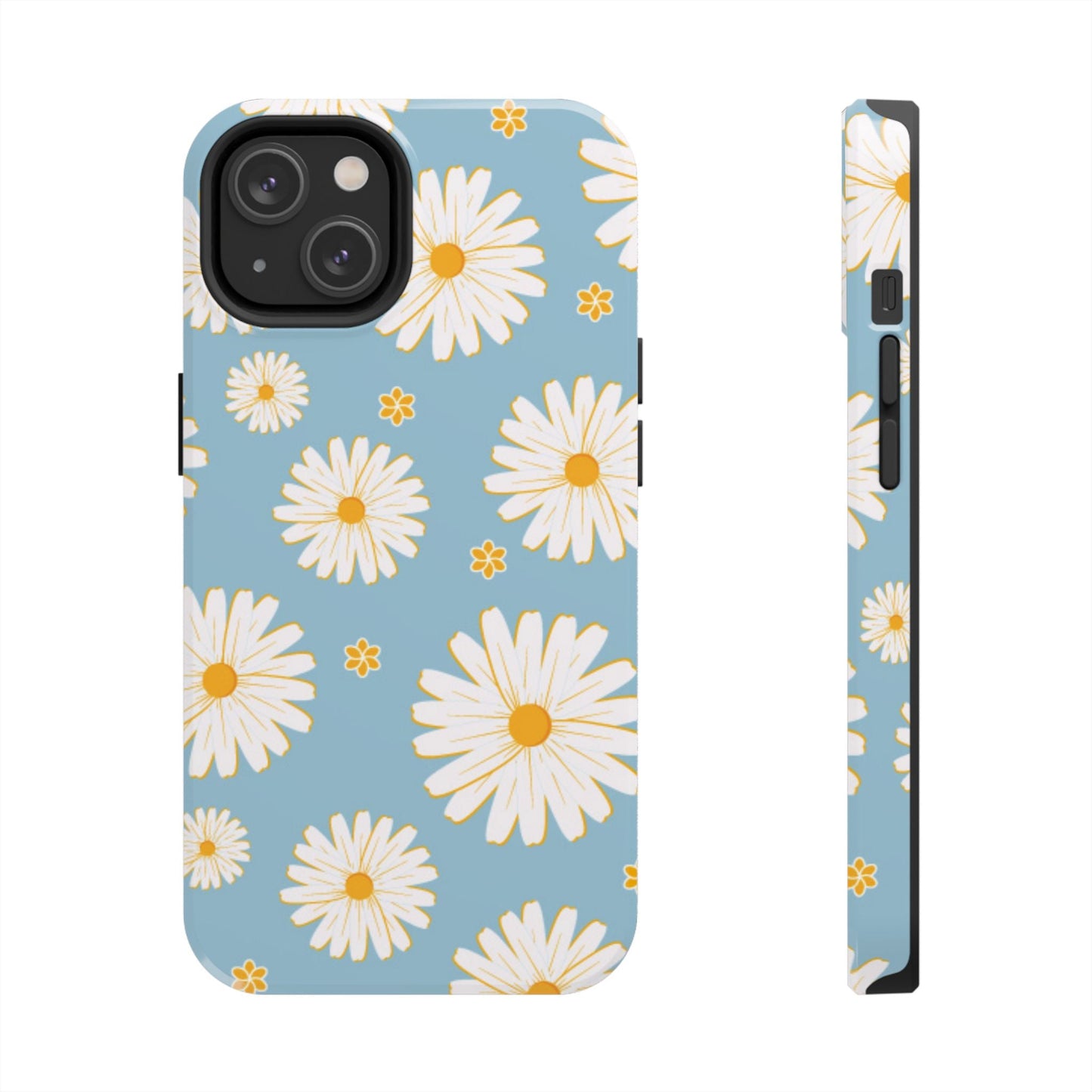 Bright Daisy iPhone Case – Light Blue Background, Shockproof and Slim Design - BOGO Cases