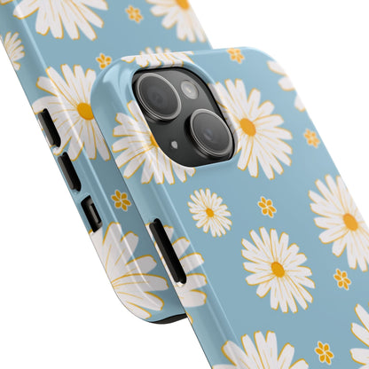 Bright Daisy iPhone Case – Light Blue Background, Shockproof and Slim Design - BOGO Cases