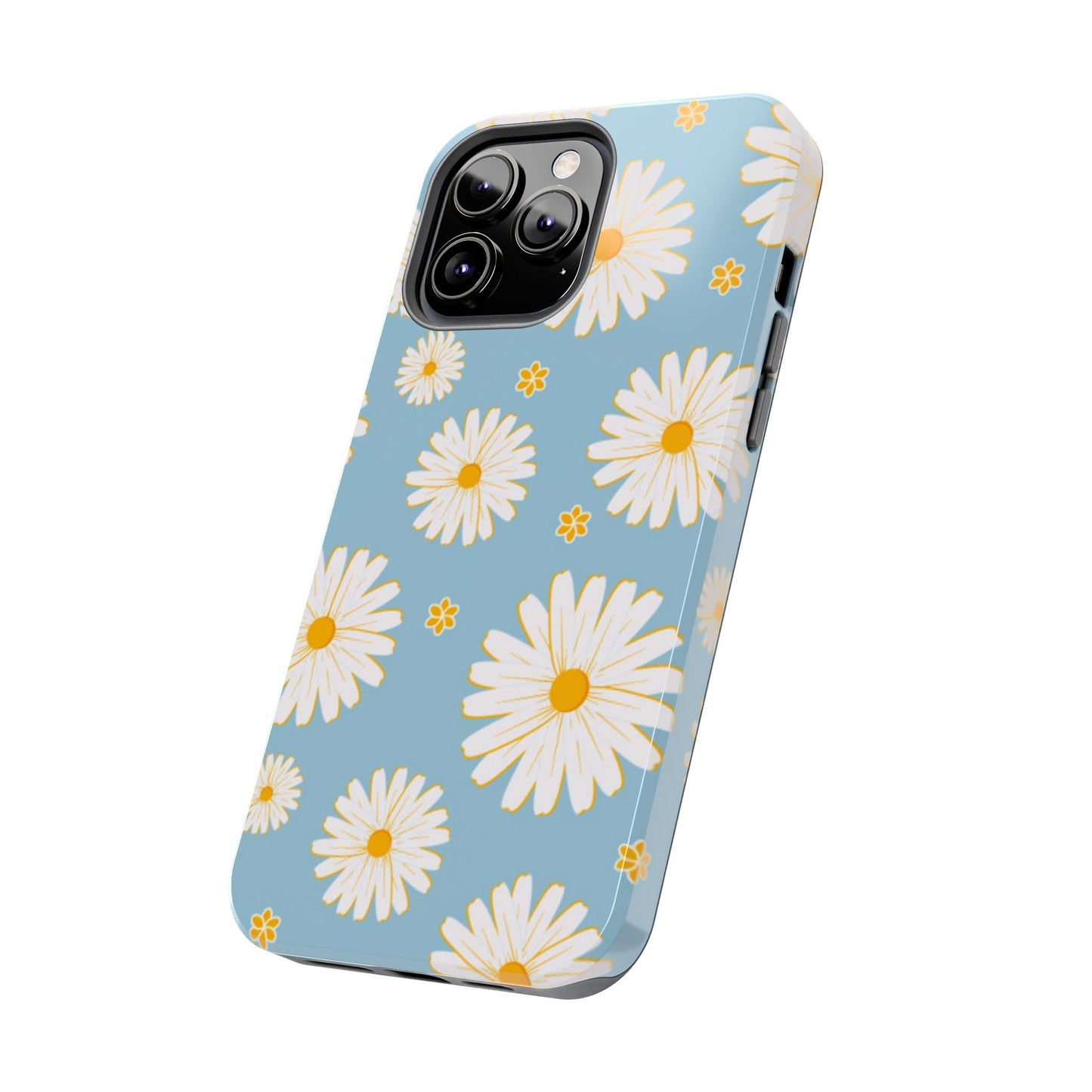 Bright Daisy iPhone Case – Light Blue Background, Shockproof and Slim Design - BOGO Cases