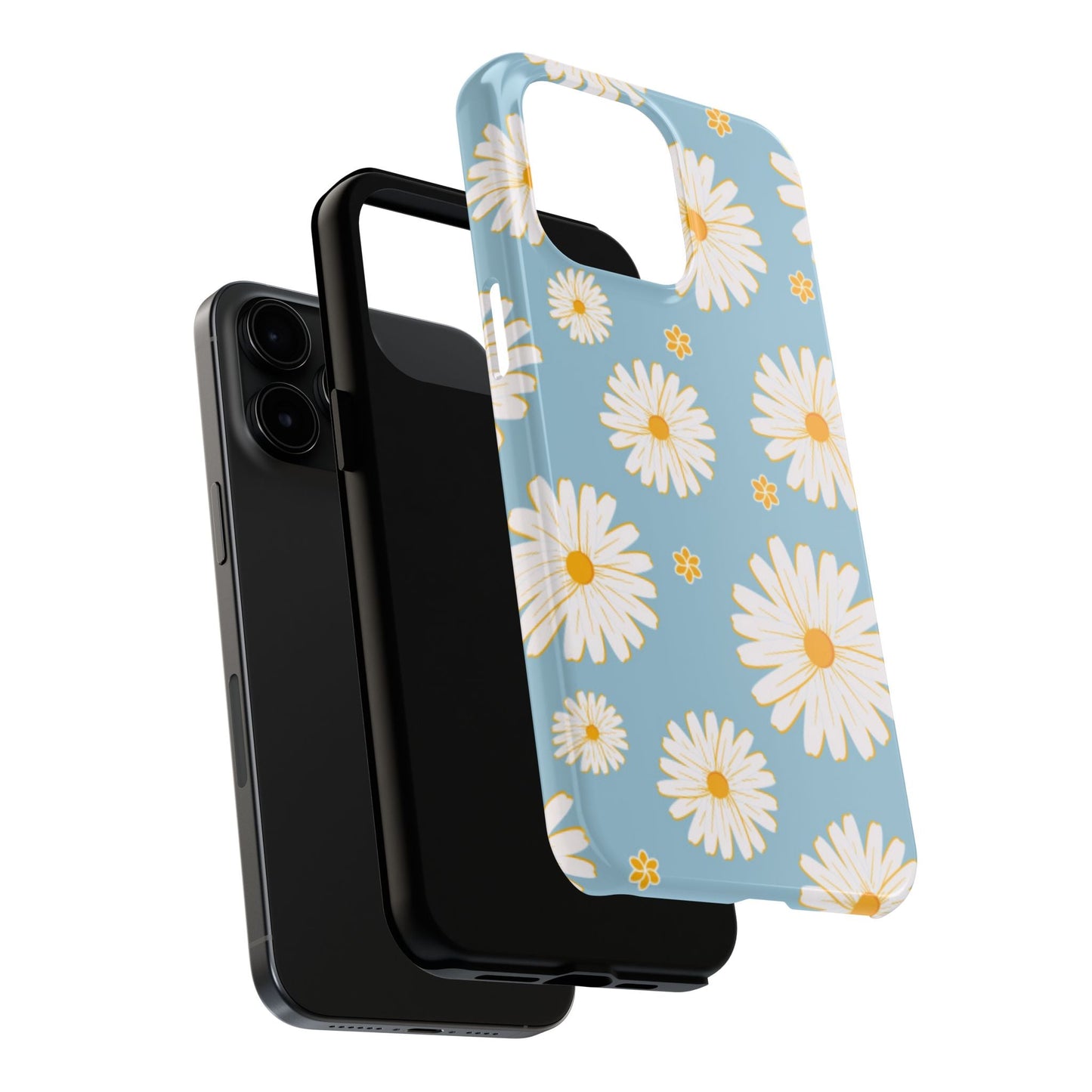 Bright Daisy iPhone Case – Light Blue Background, Shockproof and Slim Design - BOGO Cases