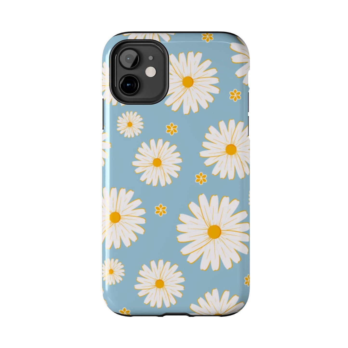 Bright Daisy iPhone Case – Light Blue Background, Shockproof and Slim Design - BOGO Cases