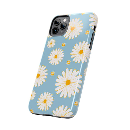 Bright Daisy iPhone Case – Light Blue Background, Shockproof and Slim Design - BOGO Cases