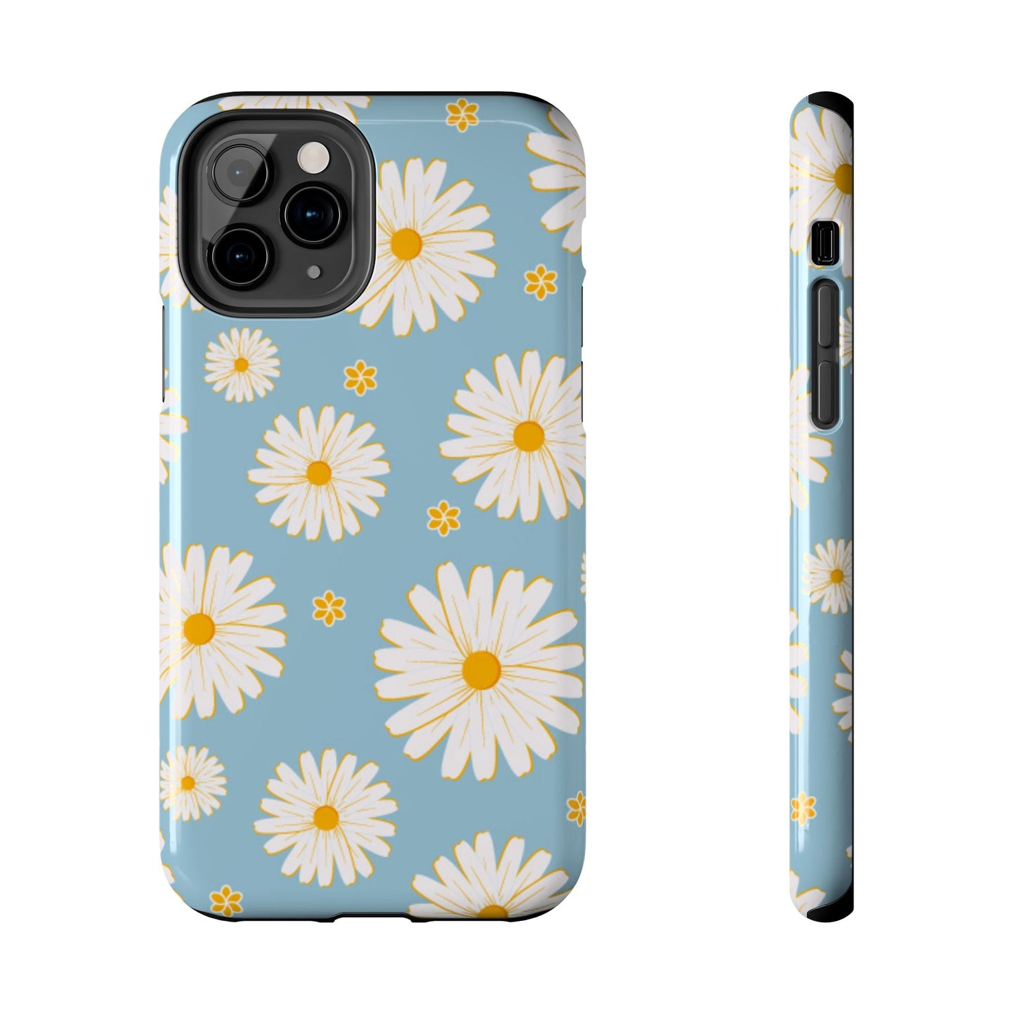 Bright Daisy iPhone Case – Light Blue Background, Shockproof and Slim Design - BOGO Cases