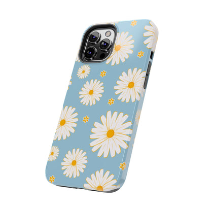 Bright Daisy iPhone Case – Light Blue Background, Shockproof and Slim Design - BOGO Cases