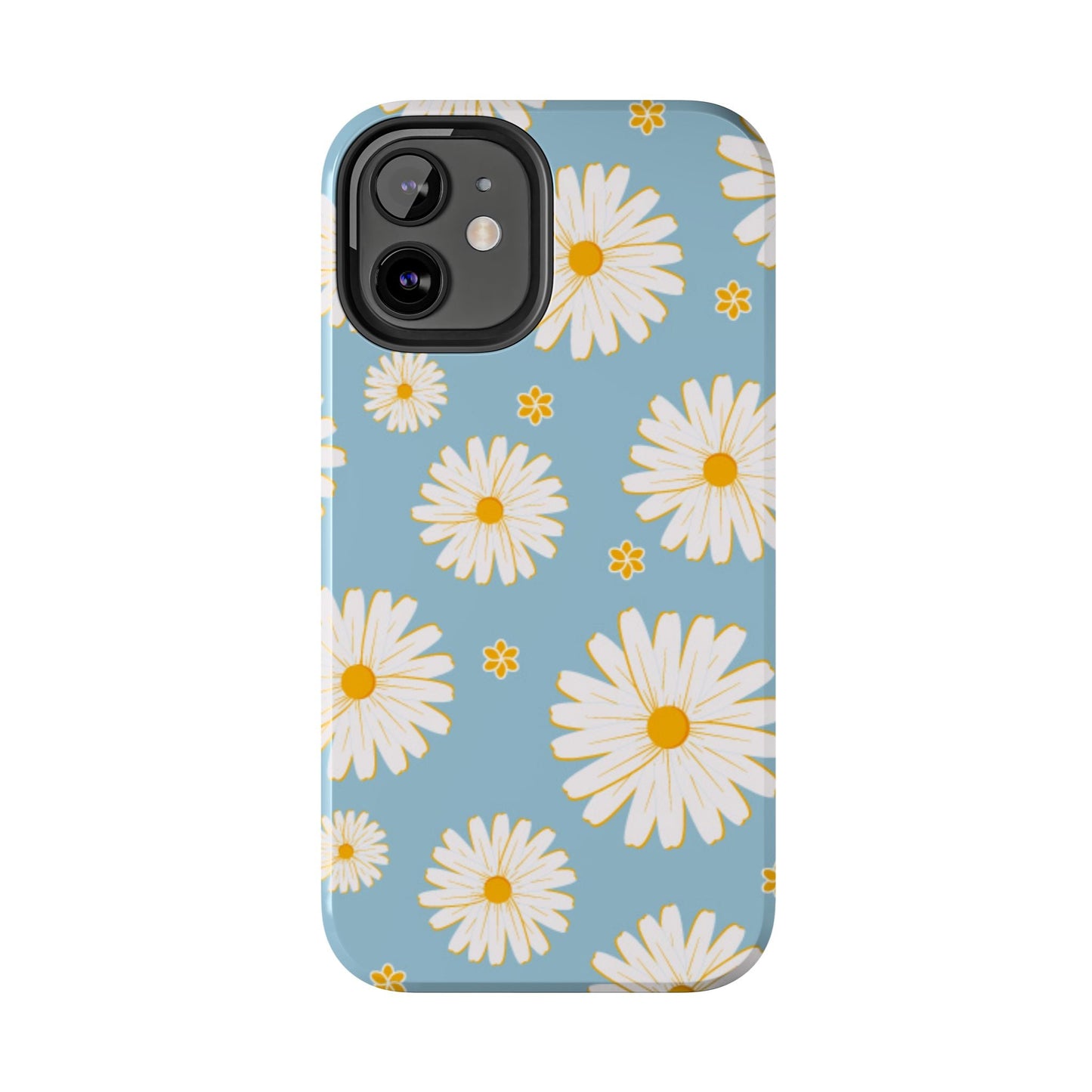 Bright Daisy iPhone Case – Light Blue Background, Shockproof and Slim Design - BOGO Cases