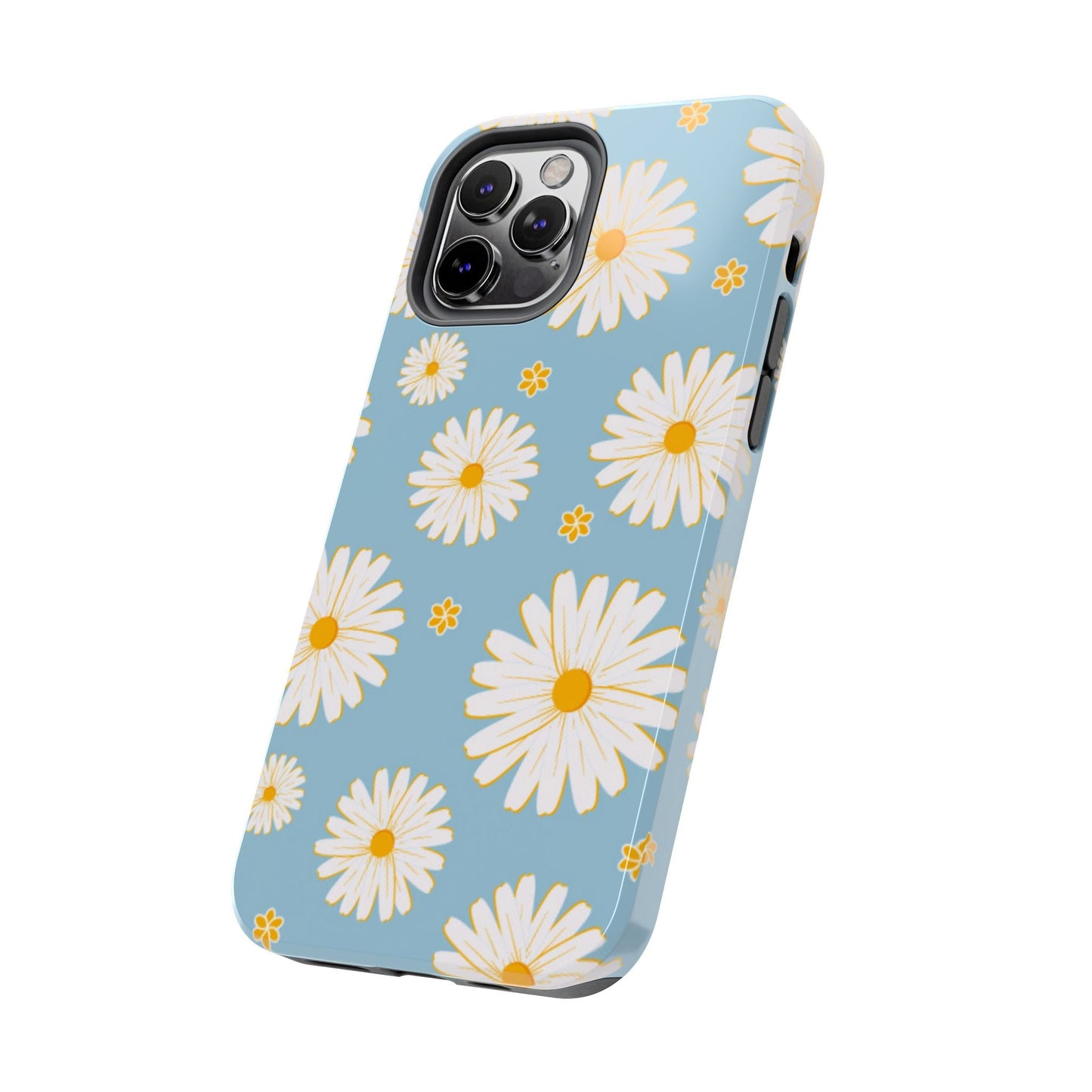 Bright Daisy iPhone Case – Light Blue Background, Shockproof and Slim Design - BOGO Cases