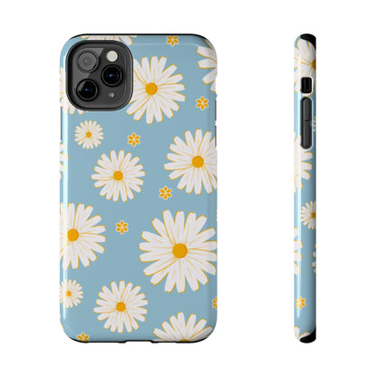 Bright Daisy iPhone Case – Light Blue Background, Shockproof and Slim Design - BOGO Cases