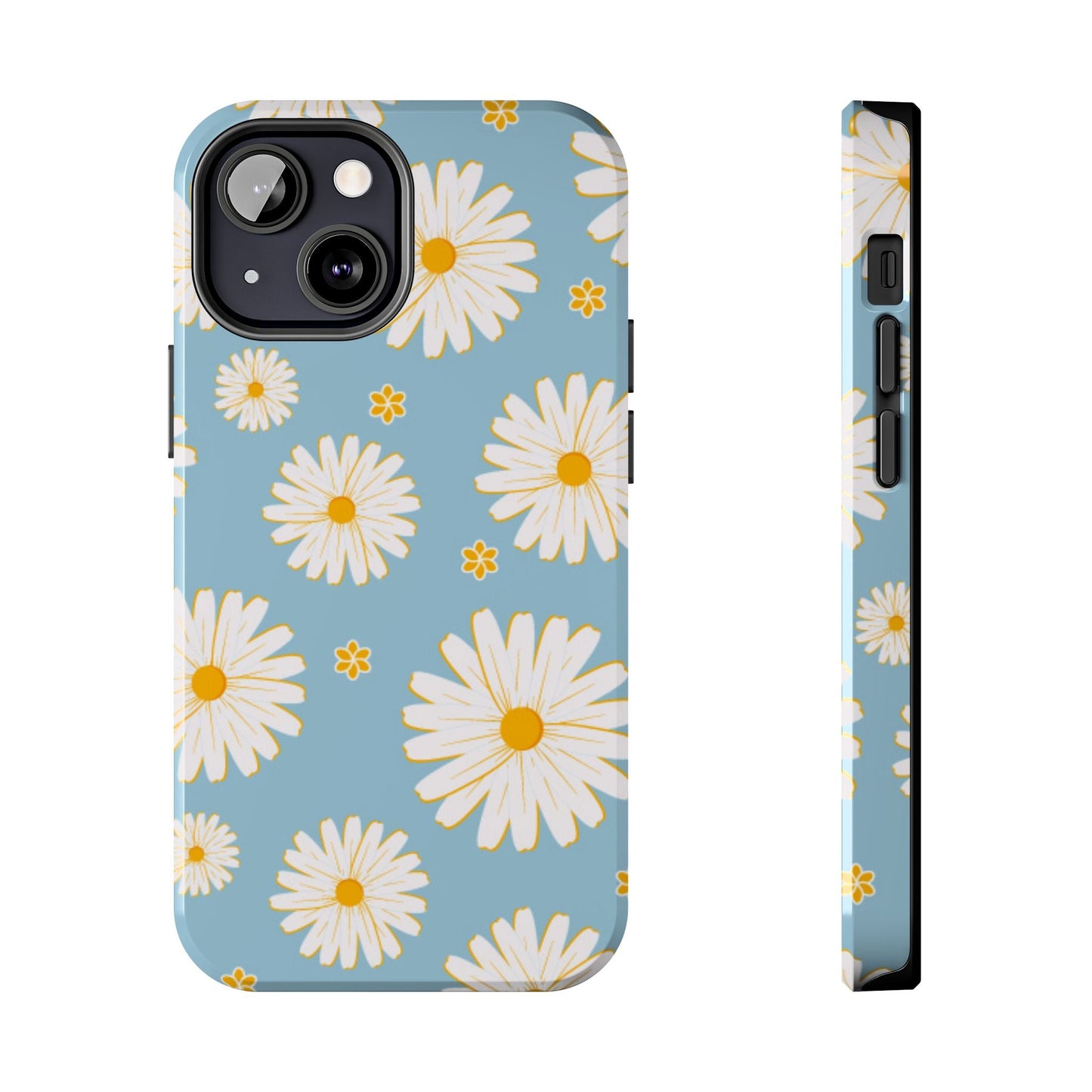 Bright Daisy iPhone Case – Light Blue Background, Shockproof and Slim Design - BOGO Cases