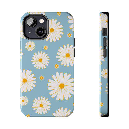 Bright Daisy iPhone Case – Light Blue Background, Shockproof and Slim Design - BOGO Cases