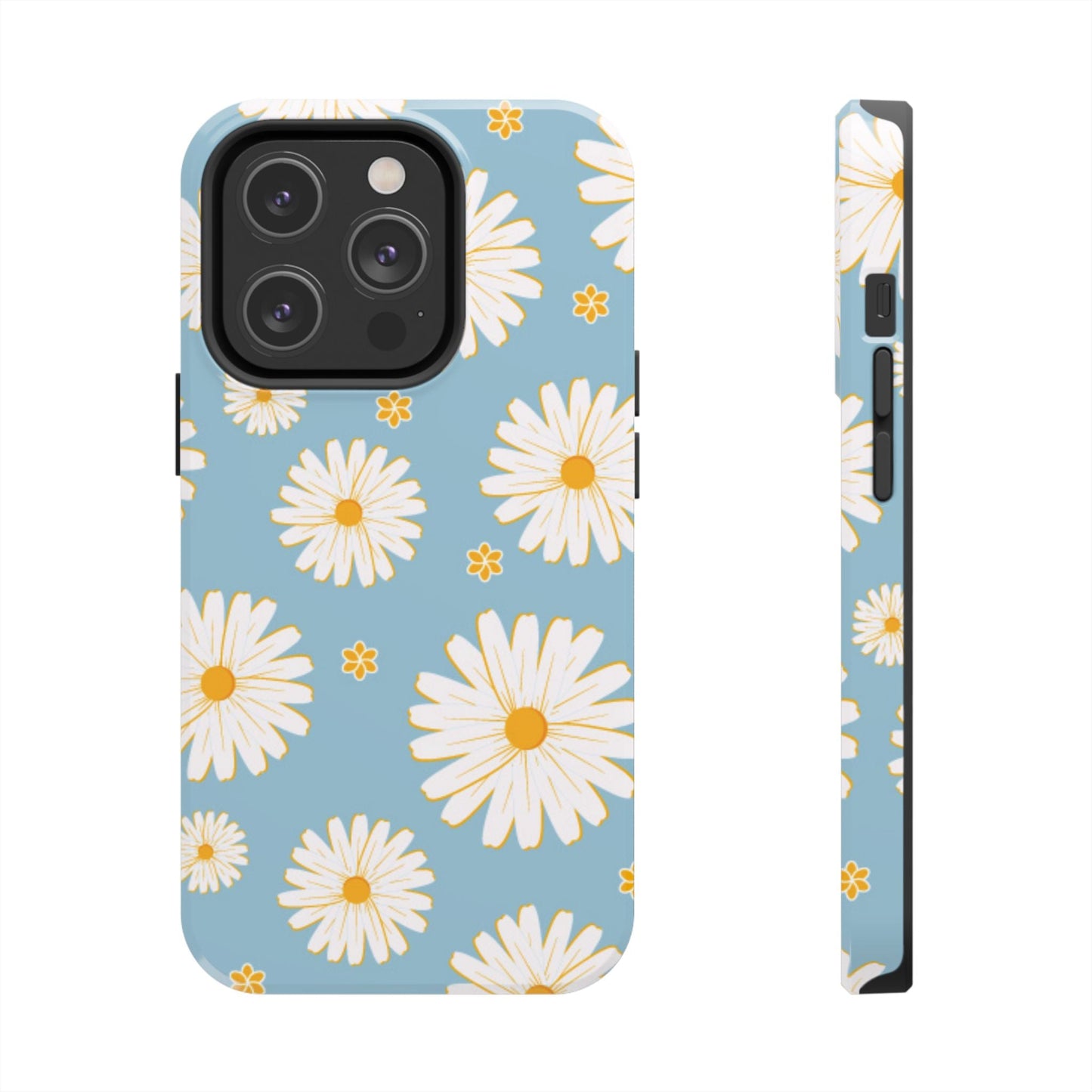 Bright Daisy iPhone Case – Light Blue Background, Shockproof and Slim Design - BOGO Cases