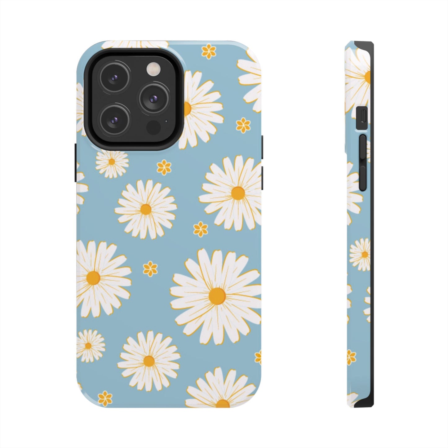 Bright Daisy iPhone Case – Light Blue Background, Shockproof and Slim Design - BOGO Cases