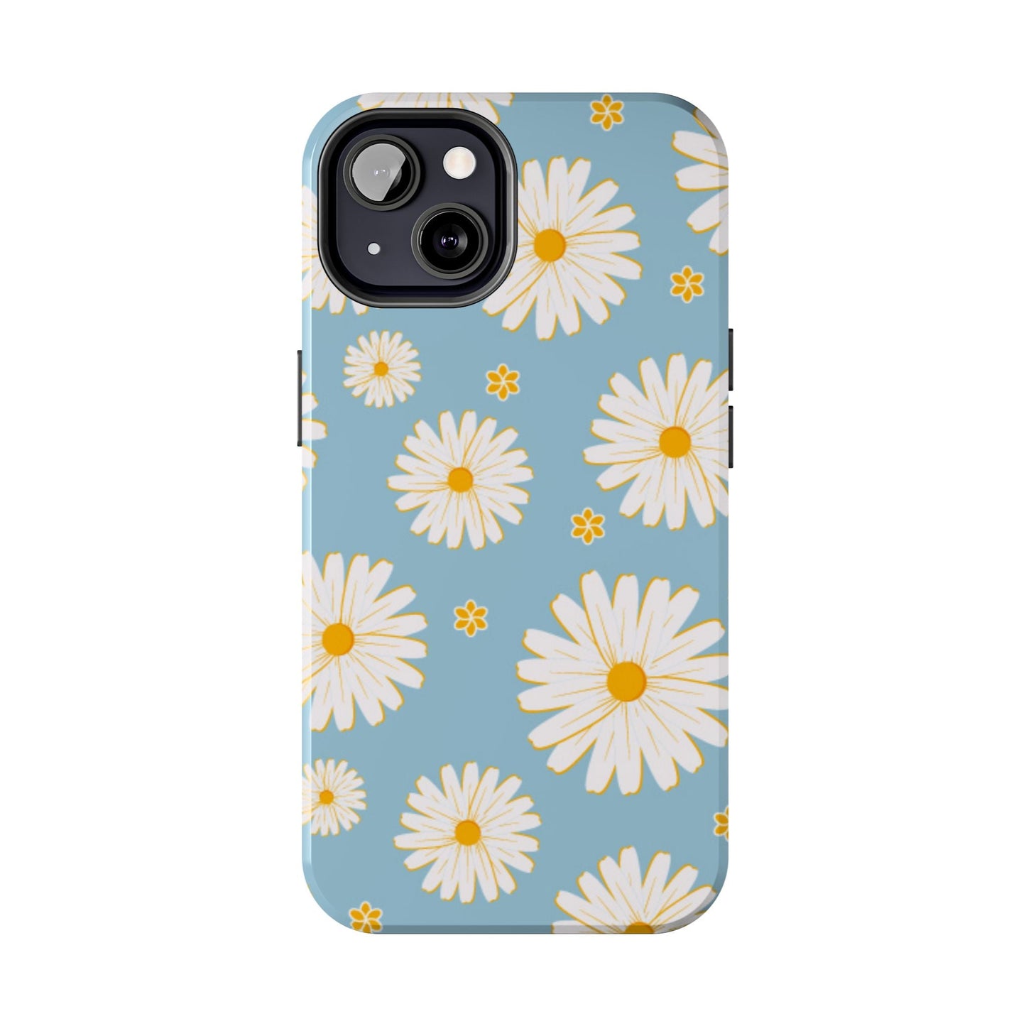 Bright Daisy iPhone Case – Light Blue Background, Shockproof and Slim Design - BOGO Cases