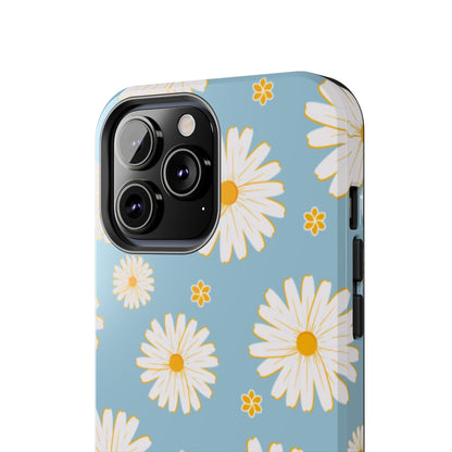 Bright Daisy iPhone Case – Light Blue Background, Shockproof and Slim Design - BOGO Cases