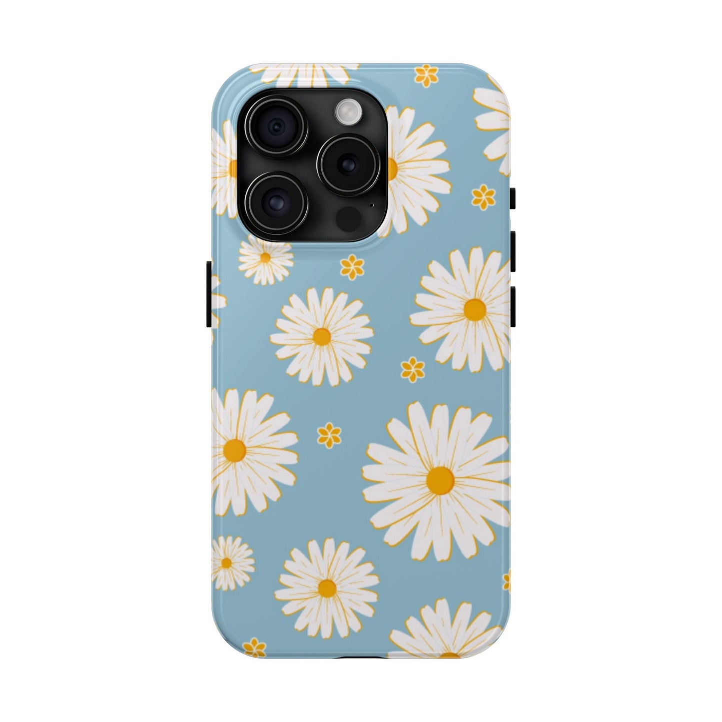 Bright Daisy iPhone Case – Light Blue Background, Shockproof and Slim Design - BOGO Cases