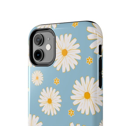 Bright Daisy iPhone Case – Light Blue Background, Shockproof and Slim Design - BOGO Cases