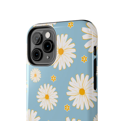 Bright Daisy iPhone Case – Light Blue Background, Shockproof and Slim Design - BOGO Cases