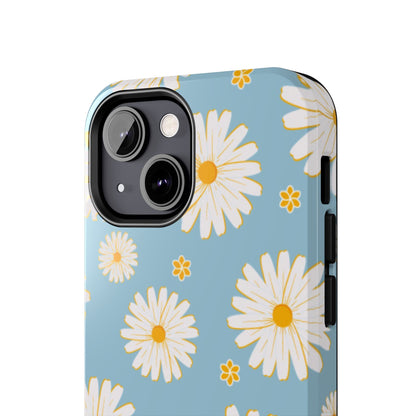 Bright Daisy iPhone Case – Light Blue Background, Shockproof and Slim Design - BOGO Cases