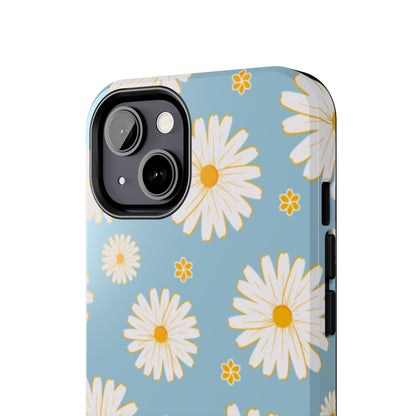 Bright Daisy iPhone Case – Light Blue Background, Shockproof and Slim Design - BOGO Cases