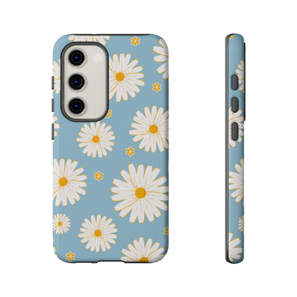 Bright Daisy Samsung Galaxy Case – Light Blue Background, Shockproof and Slim Design - BOGO Cases