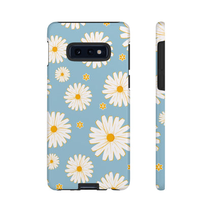 Bright Daisy Samsung Galaxy Case – Light Blue Background, Shockproof and Slim Design - BOGO Cases