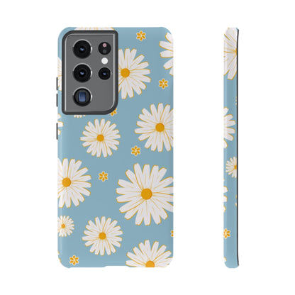 Bright Daisy Samsung Galaxy Case – Light Blue Background, Shockproof and Slim Design - BOGO Cases